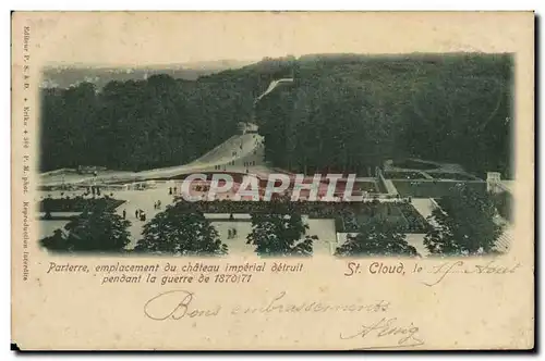 Ansichtskarte AK Saint Cloud Parterre emplacement du chateau imperial detruit pendant la guerre de 1870 1871 Mili