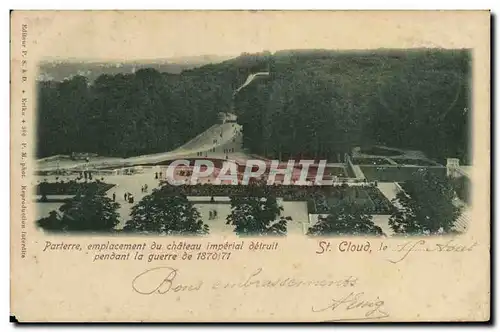 Cartes postales Saint Cloud Parterre emplacement du chateau imperial detruit pendant la guerre de 1870 1871 Mili