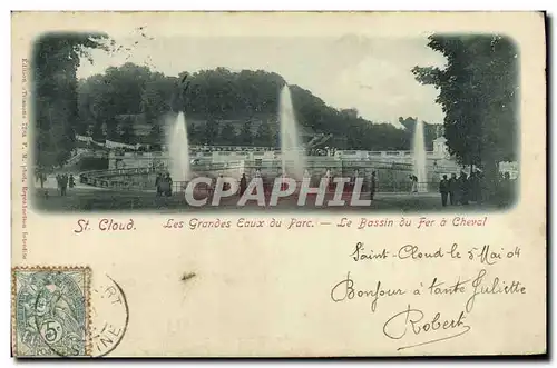 Cartes postales Saint Cloud Les Grandes Eaux du Parc Le Bassin du Fer a Cheval
