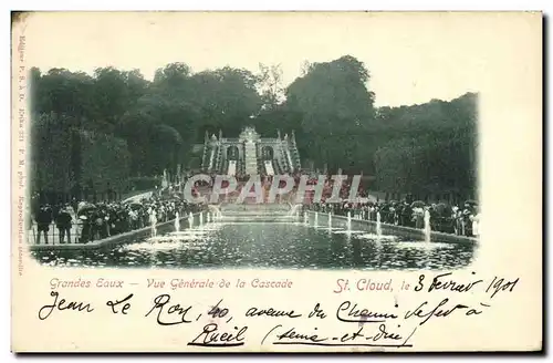 Ansichtskarte AK Saint Cloud Grande Eaux Vue Generale de la Cascade