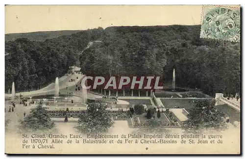 Cartes postales Saint Cloud Grande Eaux Emplacement du palais imperial