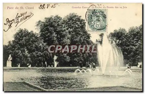 Cartes postales Saint Cloud Grande Eaux La Gerbe du Bassin des 24 jets