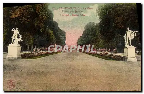 Cartes postales St Cloud Allees des Statues le parc