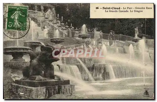 Cartes postales St Cloud Le Parc Grandes Eaux La Grande Cascade le dragon