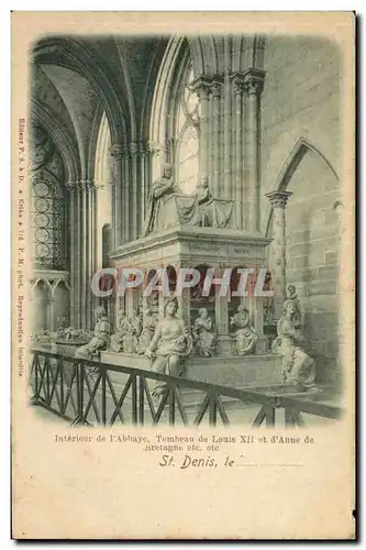 Cartes postales Abbaye De Saint Denis Interieur de L Abbaye Tombeau de Louis XII et d Anne de Bretagne