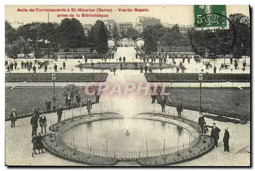 Cartes postales Saint Maurice Asile de convalescents Vue du bassin prise de la bibliotheque