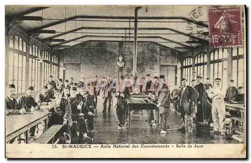 Cartes postales Saint Maurice Asile National des Convalescents Salle de jeux Bilalrd