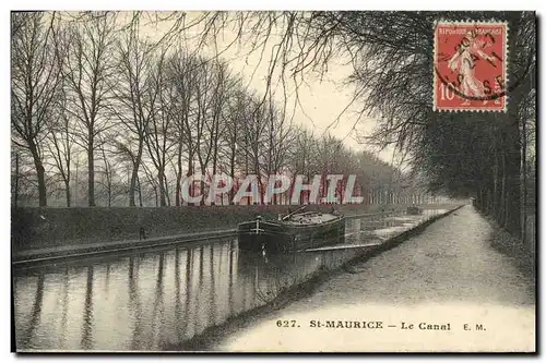 Cartes postales Saint Maurice Le Canal Peniche Bateau