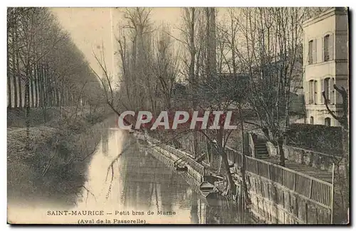 Cartes postales Saint Maurice Petit Bras de Marne Aval de la passerelle