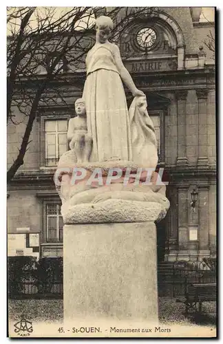 Cartes postales Saint Ouen MOnument Aux Morts Mairie Militaria