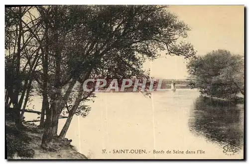 Cartes postales Saint Ouen Bords de Seine Dans l ile