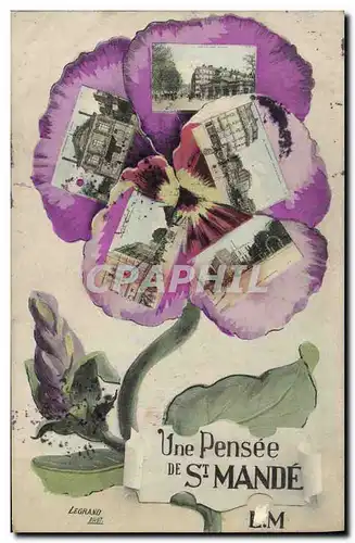 Cartes postales Une pensee de St Mande Fleurs