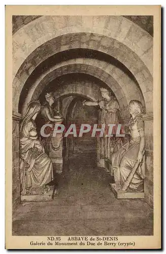 Cartes postales Abbayte de St Denis Galerie du Monument du Duc de Berry Crypte