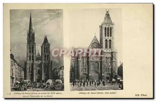 Cartes postales L Abbaye De Saint Denis avant apres l incendie