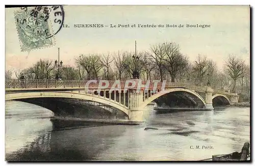 Ansichtskarte AK Suresnes Le Pont et L Entree du Bois de Boulogne