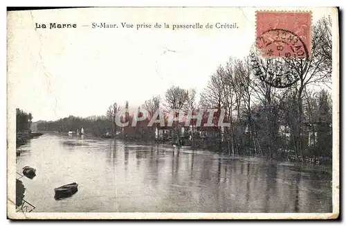Cartes postales La Marne St Maur Vue Prise de la Passerelle de Creteil