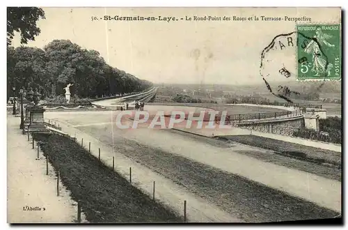 Cartes postales St Germain en Laye Le Rond Point des Roses et la Terrasse Perspective