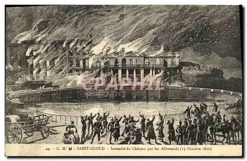 Ansichtskarte AK Saint Cloud Incendie du Chateau Par les Allemands 13 octobre 1870 Militaria