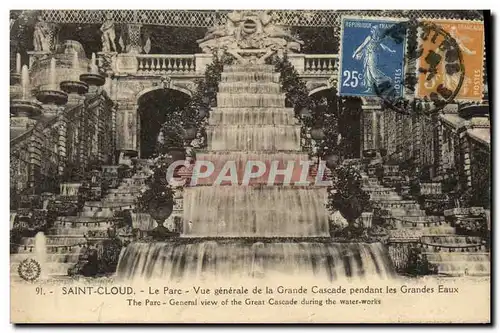 Ansichtskarte AK St Cloud Le Parc Vue Generale de la Grande Cascade Pendant les grandes eaux