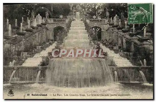 Cartes postales Saint Cloud Le Parc Grandes Eaux La Grande Cascade partie superieure