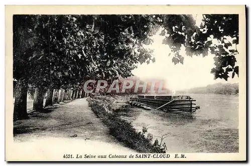 Ansichtskarte AK Saint Cloud La Seine Aux Coteaux Peniche Bateau