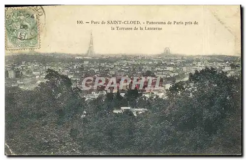 Cartes postales Saint Cloud Panorama de Paris Pris de la Terrasse de la Lanterne Tour Eiffel