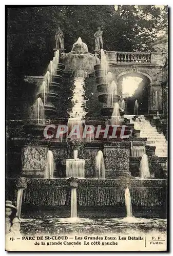 Cartes postales Saint Cloud Grandes Eaux Details de la grande cascade Le cote gauche