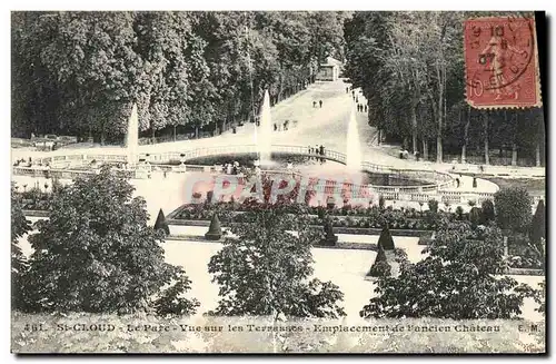 Cartes postales St Cloud Le Parc Vue Sur Les Terrasses Emplacement de l ancien Chateau