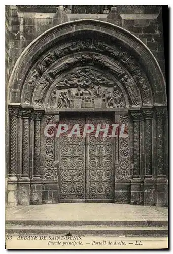 Cartes postales Abbaye De Saint Denis Facade Principale Portail de Droite