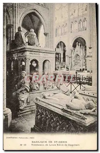 Cartes postales Basilique De Saint Denis Tombeaux de Louis XII et de Dagobert