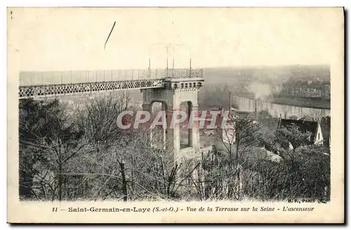 Cartes postales St Germain en Laye Vue de la Terrasse sur la Seine L Ascenseur