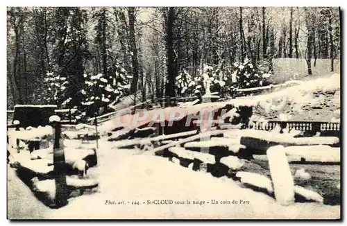 Ansichtskarte AK St Cloud Sous la Neige Un Coin du Parc