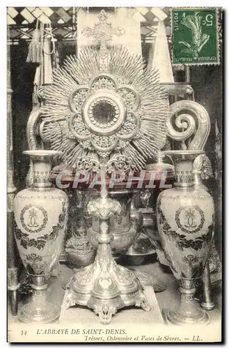 Cartes postales St Denis L Abbaye Tresors Ostensatoire et vases de sevres