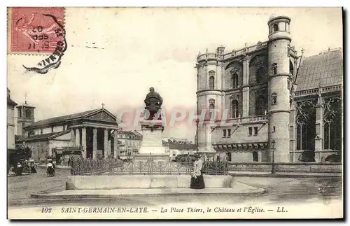 Cartes postales Saint Germain En Laye La Place Thiers le Chateau et l Eglise