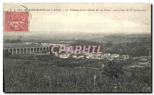 Cartes postales Saint Germain En Laye Le Viaduc et la Vallee de la Seine Vue Prise de la Terrasse