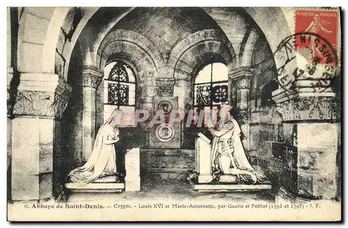 Cartes postales L Abbaye de Saint Denis Crypte Louis XVI et Marie Antoinette
