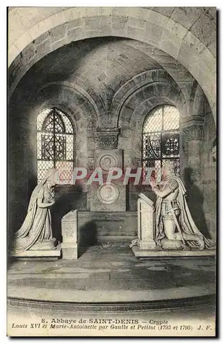 Ansichtskarte AK L Abbaye de Saint Denis Crypte Louis XVI et Marie Antoinette par Gaulle et Petitot