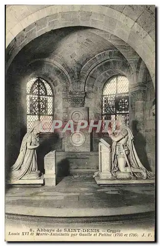 Cartes postales L Abbaye de Saint Denis Crypte Louis XVI et Marie Antoinette par Gaulle et Petitot