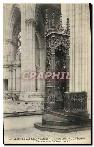 Ansichtskarte AK L Abbaye de Saint Denis Cloitre Abbatial et Tombeau dans le Choeur