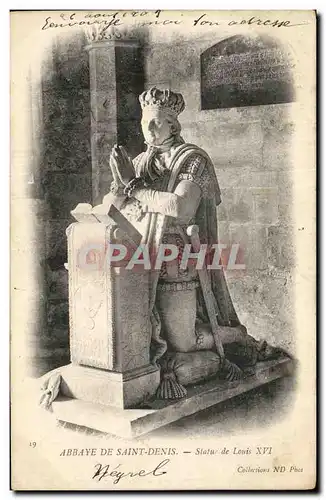 Cartes postales Abbaye de Saint Denis Statue de Louis XVI