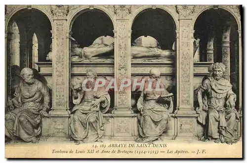 Cartes postales Abbaye De Saint Denis Tombeau de Louis XII et Anne de Bretagne Les apotres