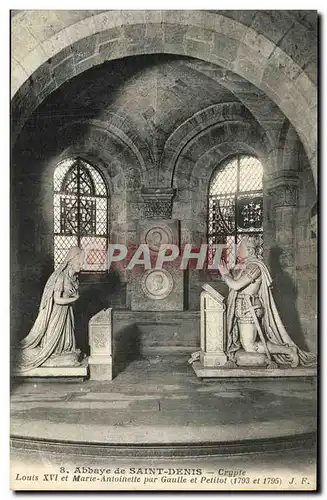 Ansichtskarte AK L Abbaye De Saint Denis Crypte Louis XVI et Marie Antoinette par Gaulle et Petitot