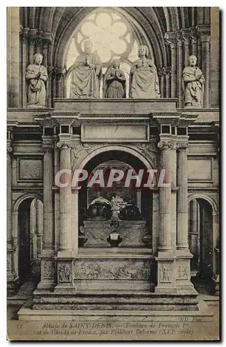 Cartes postales Abbaye de Saint Denis Tombeau de Francois 1er et de claude de France par Philibert Delorme