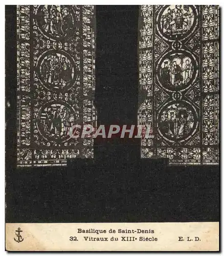 Cartes postales Basilique de Saint Denis Vitraux du XIII Siecle