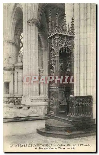 Ansichtskarte AK Abbaye De Saint Denis Cloitre Abbatial et Tombeau dans le Choeur