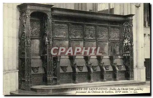 Cartes postales Abbaye De Saint Denis Stalles du Choeur Provenant du Cheteau de Gaillon