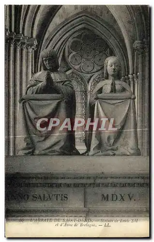 Ansichtskarte AK Abbaye de Saint Denis Statues de Louis XII et d Anne de Bretagne