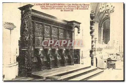 Cartes postales L Abbaye de Saint Denis les stalles du choeur