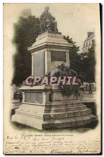 Ansichtskarte AK Paris Statue d Alexandre Dumas