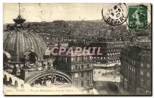 Cartes postales Paris Vue sur Montmartre prise de l Opera